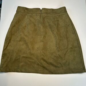 Olive Green Faux Suede Mini Skirt